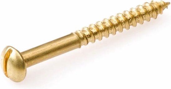 Hoenderdaal Fasteners HOENDERDAAL Houtschroef Messing Blank Bk Zs Din96 4.0X25