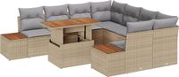 vidaXL Tuinbank Set Beige Poly Rotan