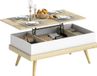 HOMCOM Table basse - Panneau de particules, bois de pin - 100 x 79 x 54 cm - Bois naturel