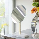 Merkloos / Sans marque Kapspiegel Vergroting Tafelspiegel Verstelbaar Make-up Aanbrengen 360 Graden Rotatie 1x en 3x Zoom Goud