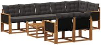 vidaXL - Hoek loungeset - Acacia hout - Naturel en zwart