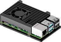 Joy-it RB-ALUCASEP5-07FAN Aluminium Case met Fan voor Raspberry Pi 5 - Zwart