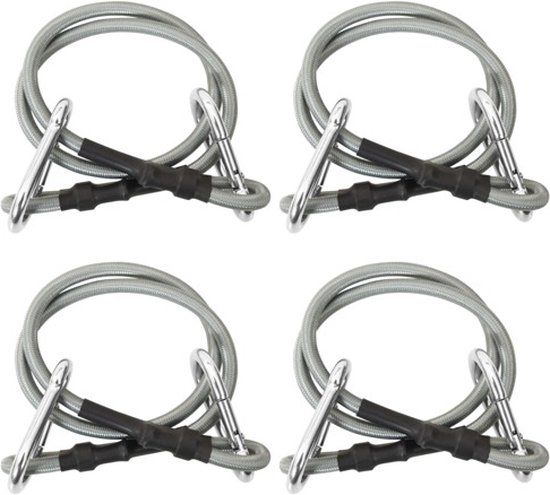 vidaXL Touwen met karabijnhaak 4 st rubber