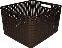 Plasticforte Opbergmand - Kastmand - rotan kunststof - donkerbruin - 18 Liter