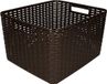 Plasticforte Opbergmand - Kastmand - rotan kunststof - donkerbruin - 18 Liter