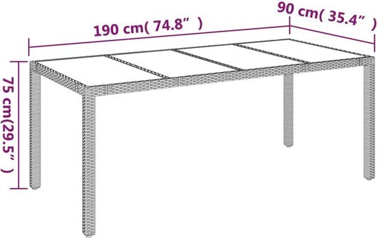 vidaXL 9-delige Tuinset poly rattan zwart