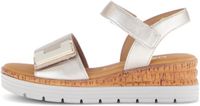 Gabor Dames Platte Sandalen Goudkleur Leer Sleehak 3-4 cm Klittenband Maat 42