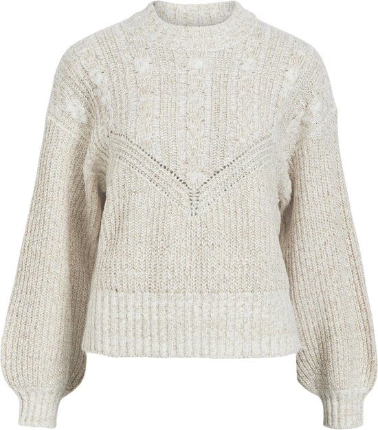 Object Trui Objnova Stella Cable Knit Pullover - Humus/melange - Maat S