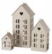 Boltze decoratieve huisjeslantaarns Alamo - set van 3, metaal, beige, 13-35 cm