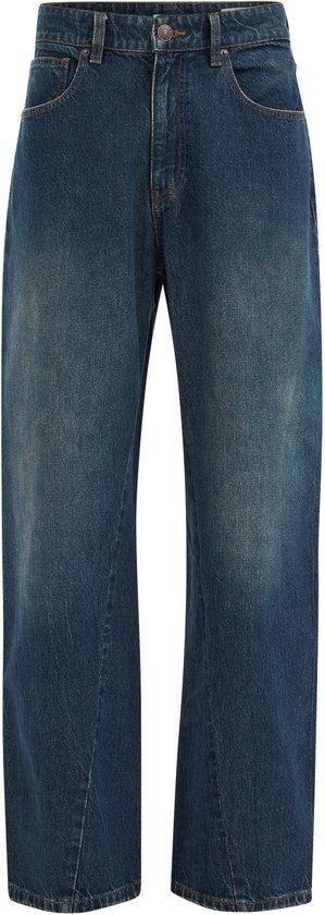 WE Fashion Heren loose fit twisted jeans - Dark blue - W32 x L32