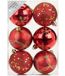 Inge's Christmas Decor 81075 Kerstbal Rood 6 stuk(s)