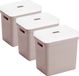 Sunware Sigma Home opbergboxen met deksel - 3 stuks - Plastique - 25 liter - Rose - 35 x 25 x 36 cm