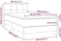 vidaXL Boxspring met matras stof blauw 80x200 cm