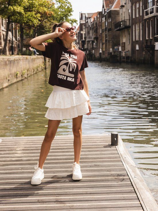 LOOXS 10sixteen Meisjes rok - Maat 134/140 - Gebroken Wit