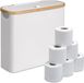 Merkloos Relaxdays Reserverolhouder - voor 12 rollen - bamboe - wit