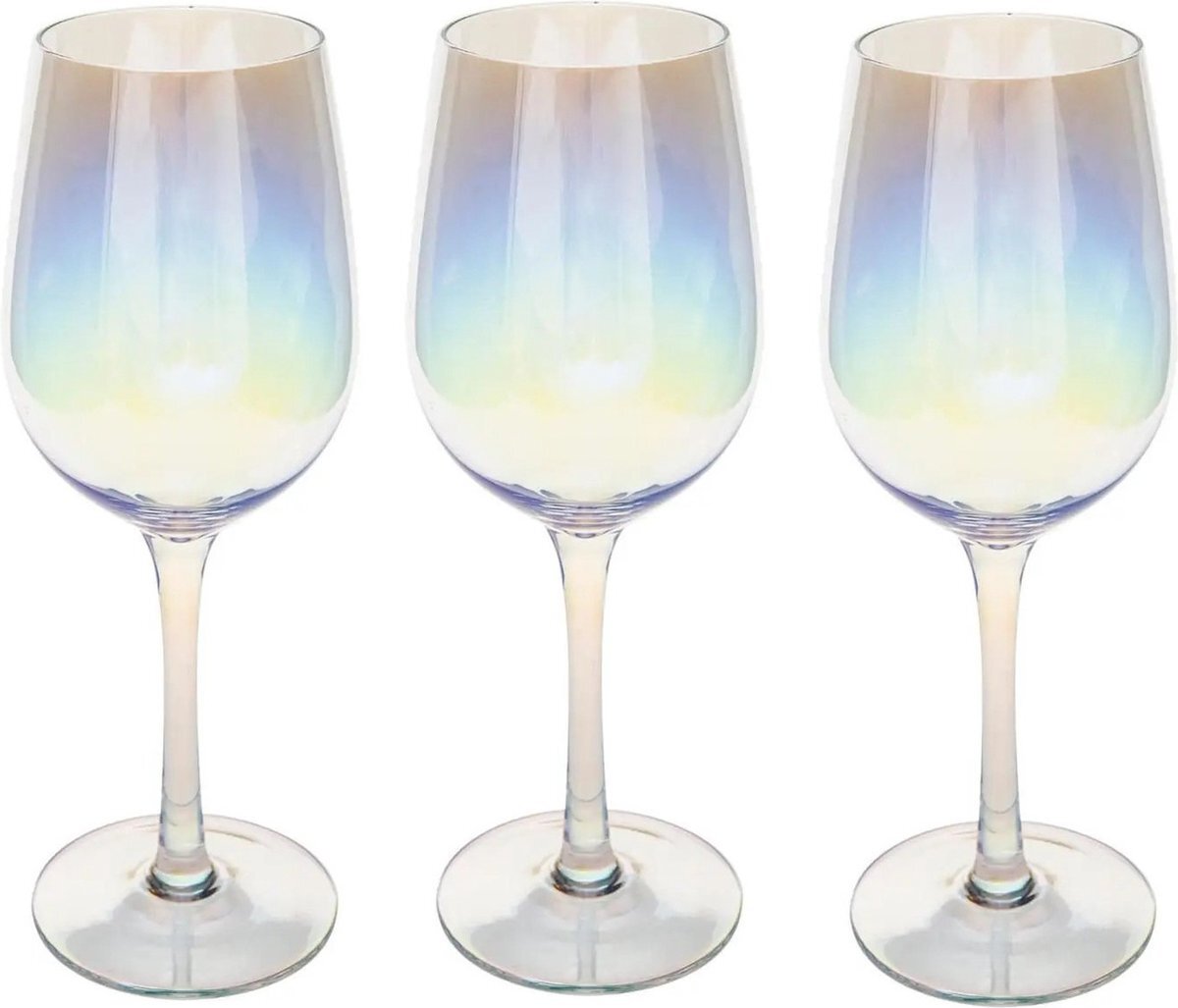 Secret de Gourmet Set van 12x wijnglazen parelmoer voor rode wijn Fantasy 380 ml van glas - Wijn glazen
