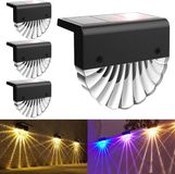 Merkloos Zonne Wand Lampen - Buitenlamp op Zonne-Energie, IP65 Waterdichte Led-Zonnelamp, 2 Modi, Warm Wit/Kleur, Solar Wandlampen Buiten Perfect voor Tuin, Hek, Pathway (4 stuks)