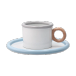 Scandi Living Tasse Chunky avec soucoupe Bleu-gris