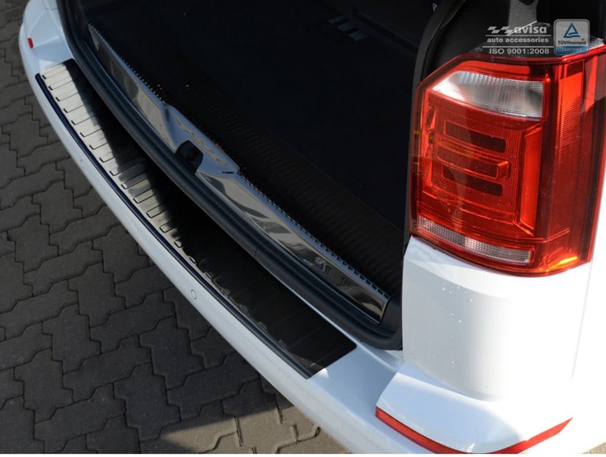 AutoStyle Zwart RVS Achterbumperprotector Volkswagen Transporter T6 2015- 'Ribs