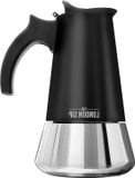 OEM RVS espressomachine met inductie, geschikt voor 6 kopjes, inhoud 300 ml, zwart
