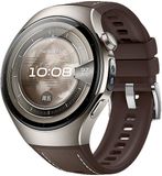 By Qubix Qubix - Hybride leer & siliconen band 'True Fit' - Bruin - geschikt voor Huawei Watch 5 - 46mm
