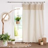 HomeMaison Gordijn met macramépatroon SAMYA, 140 x 240 cm, Katoen, Beige