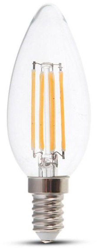 V-tac E14 LED Filament Lamp - Dimbaar - 4 Watt - 400 Lumen - 3000K Warm Wit - E14 Fitting