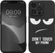 kwmobile telefoonhoesje geschikt voor Apple iPhone 13 Pro - Hoesje voor smartphone in wit / zwart - Backcover van TPU - Don't Touch My Phone design