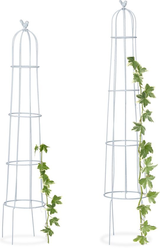 Relaxdays rankhulp - set van 2 stuks - obelisk - plantensteun - plantenklimrek - metaal B
