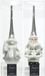 Decoris Kerst Piek glas figuur d8 en h8 cm wit/zilver