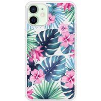 Apple iPhone 12 Tropical aquarelle verstevigd hoesje met sublimatie bedrukking