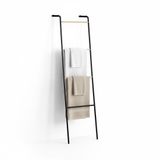 Relaxdays Handdoekladder - 40 cm breed - metaal - badkamer - zwart