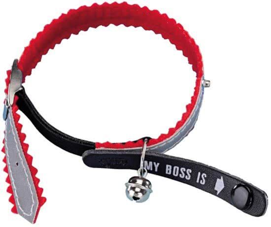 Nobby halsband identity reflect reflecterend belletje id-label rood - 1 st