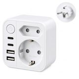 Carehabi 6-in-1 stekkerdoos met 3 USB-A en 1 USB-C