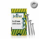 JET-FAST Spaanplaatschroeven TX10 Torx 3.0x25mm Voldraad 1000 Stuks