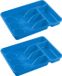 Hega Hogar Organiseur de couverts - Bleu - 5 compartiments - Plastique