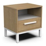 CaliCosy Chevet 1 tiroir et 1 niche décor chêne et blanc mat L53,4 cm - CRAFT