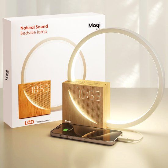 Maqi Living Wake Up Light – Slaapwekker – Licht wekker - Nachtlampje - voor een Gezond Slaapritme - Sfeerlamp