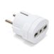 Velamp Stopcontactadapter 10/16 A naar Schuko-stekker, ruimtebesparend, kinderbeveiliging, max. 1500 W, wit, ideaal voor reizen naar Duitsland, Spanje, Portugal, Oostenrijk, Griekenland, Turkije