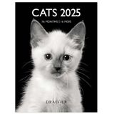 DRAEGER PARIS 1886 Kleine wandkalender, 14 x 18 cm, 2025, zwart-witte katten