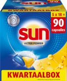 Sun Vaatwastabletten Ultra Power All in 1 90 Capsules Voordeelverpakking