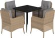 vidaXL Ensemble de jardin 5 pièces avec coussins, beige, polyrotin