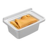 Avilia Wastafel voor buiten, wandwastafel voor het wassen van kleding, ideaal voor tuinen, terrassen, camping, met antislip oppervlak, van hars, 50 x 35 x 24 cm, wit