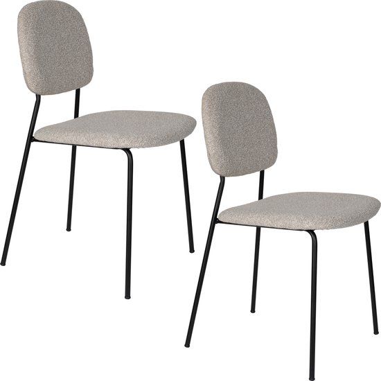 Housecraft Living Roos Eetkamerstoelen Licht Beige - Set van 2