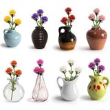 Leuke mini keramische vaasmagneten voor koelkast, grappige kleine plantenmagneten, kleine 3D-plantenvaas voor koelkast, decoratie, keuken, kluis, keuken, kantoor (8 stuks)