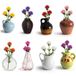 Leuke mini keramische vaasmagneten voor koelkast, grappige kleine plantenmagneten, kleine 3D-plantenvaas voor koelkast, decoratie, keuken, kluis, keuken, kantoor (8 stuks)