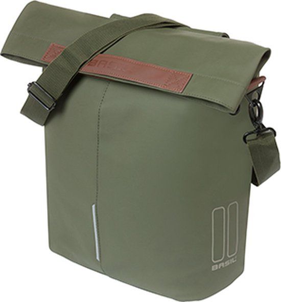 Basil City Shopper - Single Pannier - 16L - Moss Green
