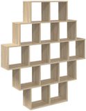 vidaXL Wandplank Sonoma Eiken 120 x 20 x 136 cm Bewerkt hout