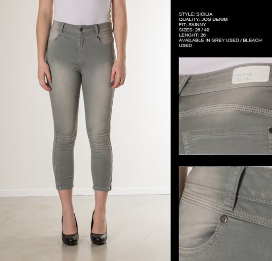 New Star Jeans New Star dames capri broek Sicilia grey denim - maat 26