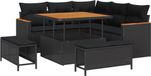 vidaXL Salon de jardin d'angle en polyrotin noir 5 places sans coussins